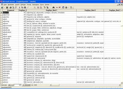 English->Spanish Database 1.0 screenshot